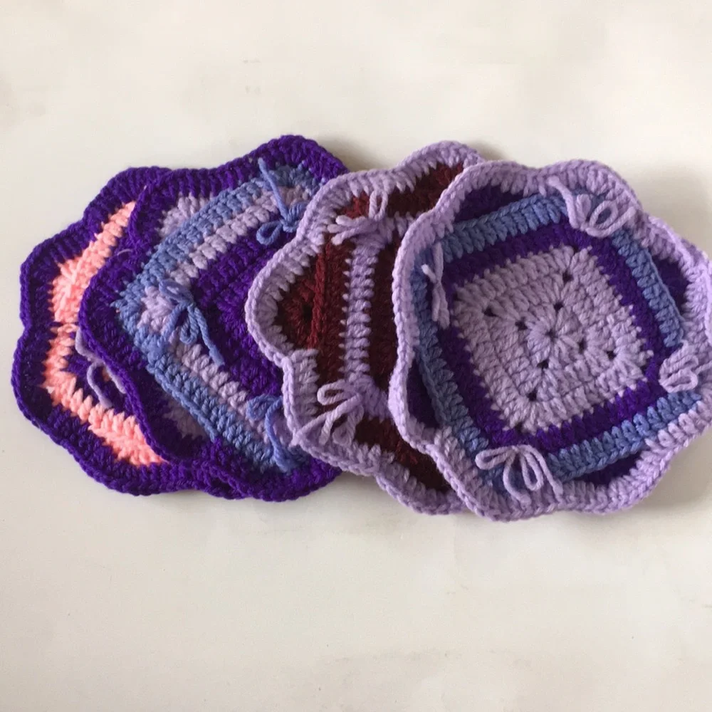 🐠 4 Handcrafted yarn pot holder/trivet/decoration